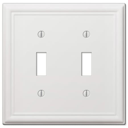 Amerelle Amerelle Chelsea White 2 gang Stamped Steel Toggle Wall Plate 1 pk 149TTW